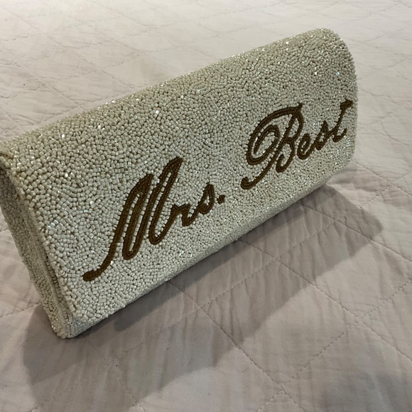 PRETTY ROBES Custom Hand Beaded Clutch Bridal Wedding Bride Bag - Picture 7 of 12